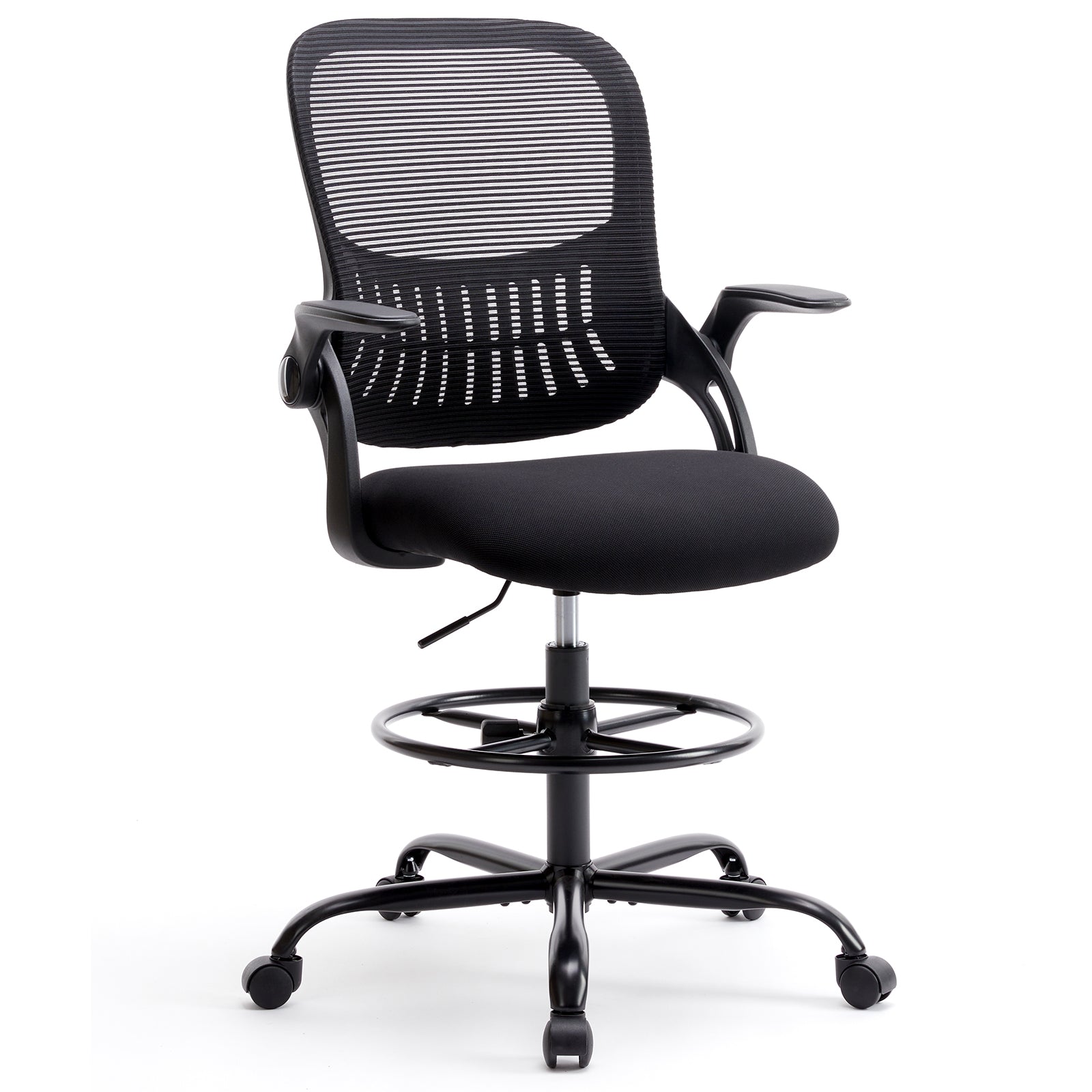 Fauteuil Haut pour Bureau Assis Debout – Repose-Pieds Réglable & Dossier Ergonomique