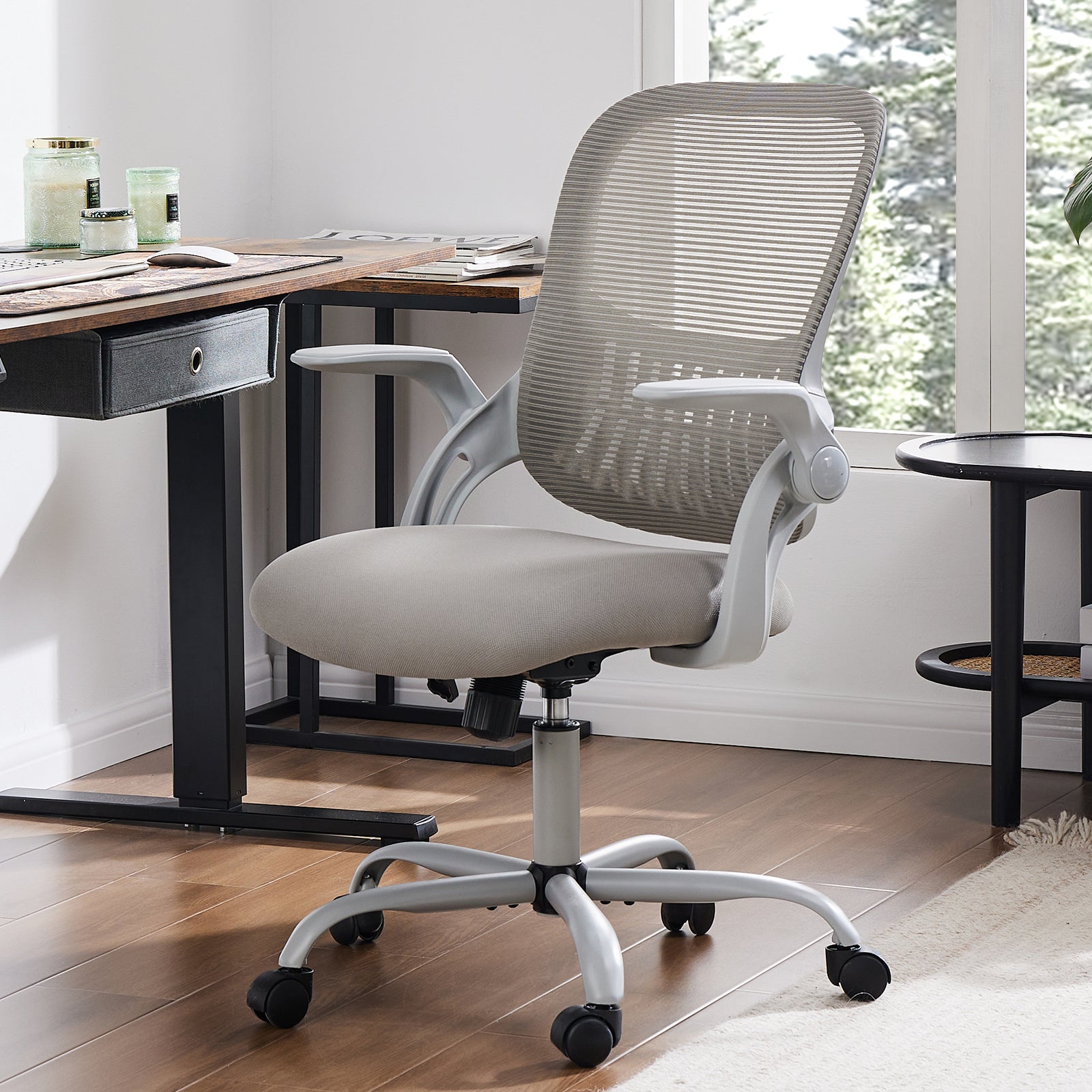 Fauteuil Haut pour Bureau Assis Debout – Repose-Pieds Réglable & Dossier Ergonomique