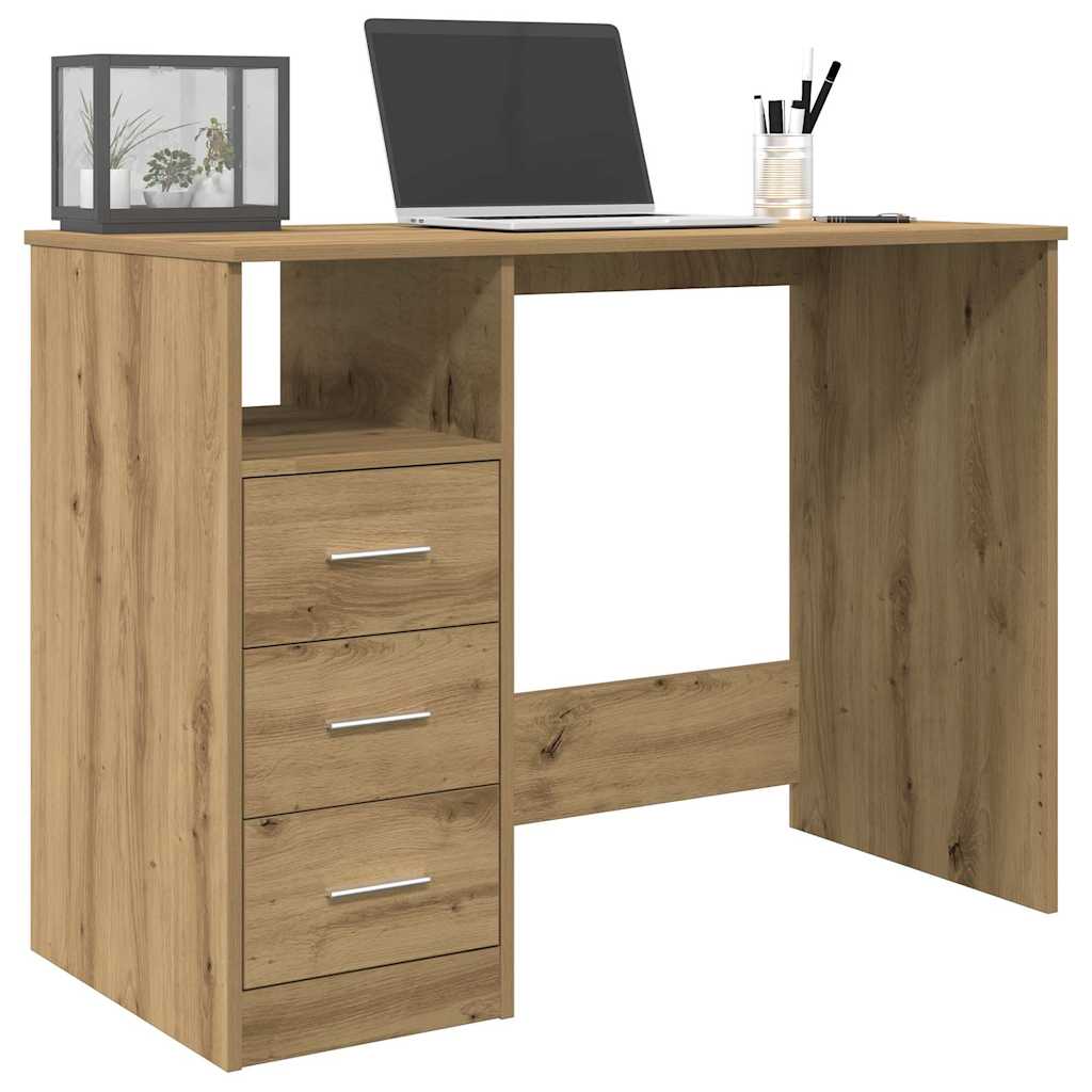 Bureau Compact avec Tiroirs 102 cm – Design Moderne & Rangement Intégré | DeskHarmony