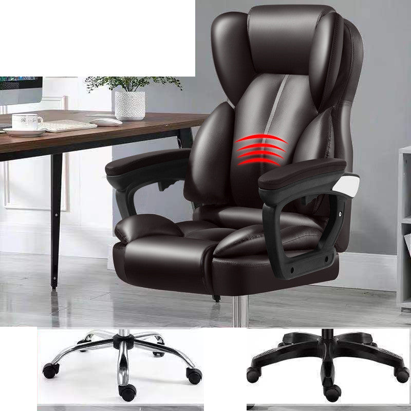 Fauteuil de Bureau Inclinable DeskHarmony™ avec Massage – Chaise Ergonomique Pivotante en Cuir PU, Repose-pieds et Confort Premium