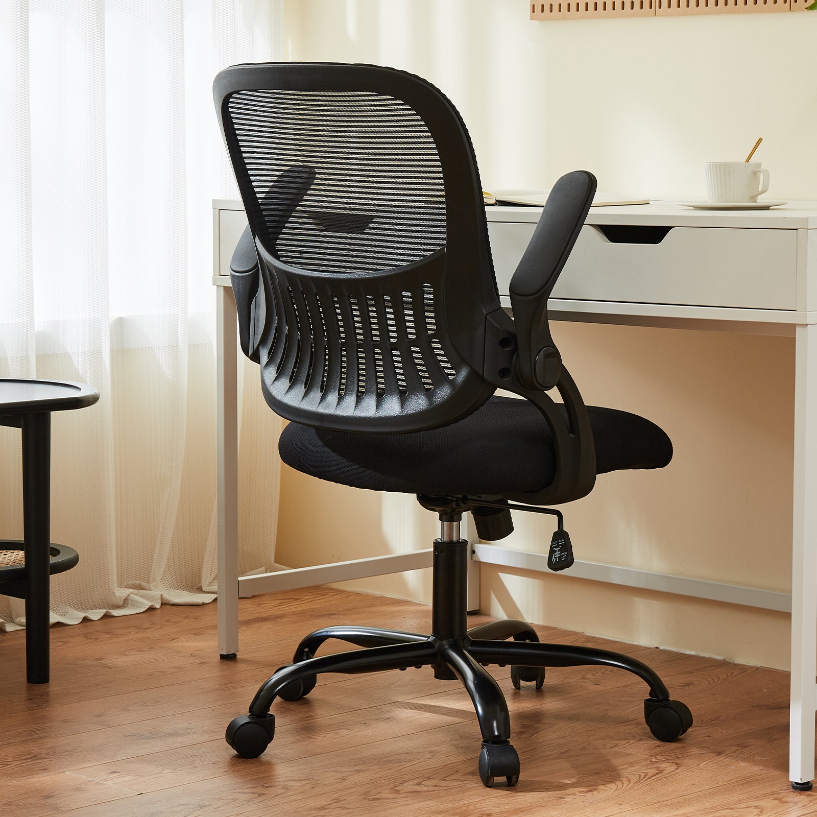 Fauteuil Haut pour Bureau Assis Debout – Repose-Pieds Réglable & Dossier Ergonomique