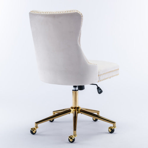 Chaise de Bureau Capitonnée en Velours – Élégance & Confort Ajustable | DeskHarmony