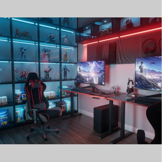 Bureau Électrique Réglable – Grand Plateau Monobloc Noir