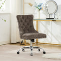 Fauteuil de Bureau en Chenille Gris – Capitonné & Base Chromée Réglable