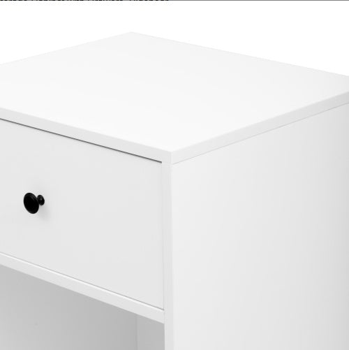 Meuble de Rangement Bureau Blanc Minimaliste avec Tiroir – DeskHarmony